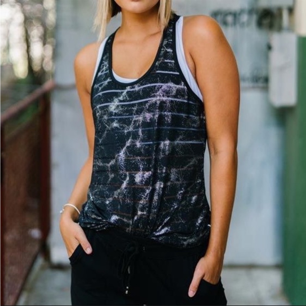 Zyia black and silver Havana tank. (small)